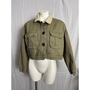 Cropped Ladies Corduroy and Fleece-Lined Jacket